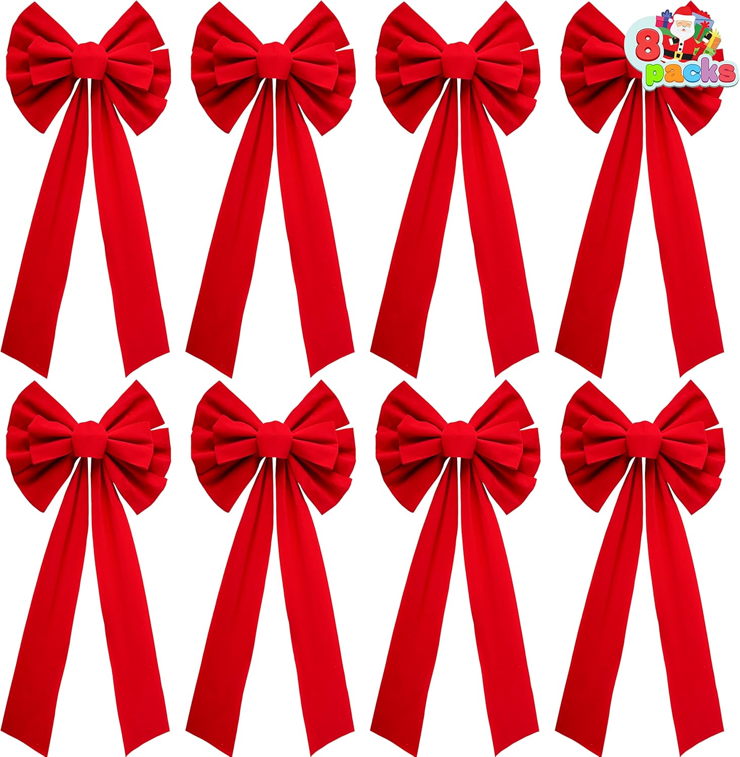 Bows & Ribbons - JOYIN 8 Pack Christmas Red Velvet Bows, 26