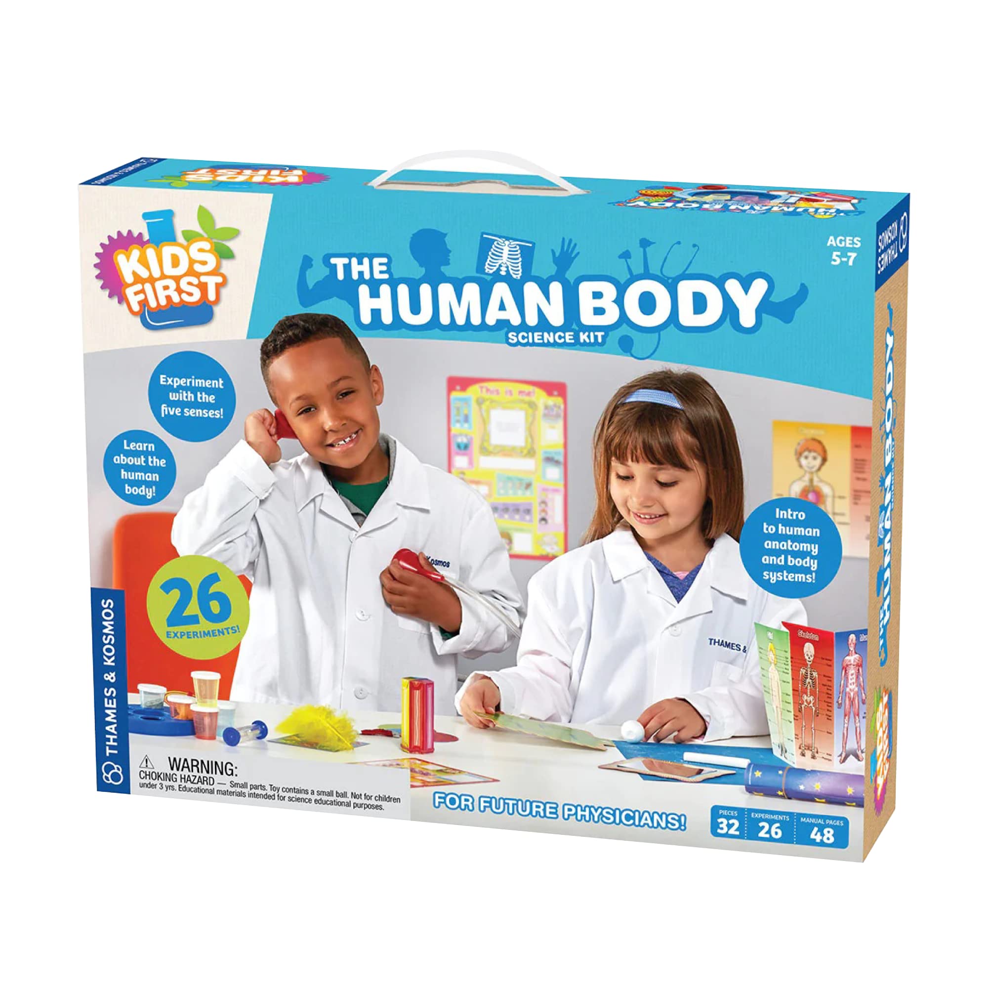 Thames & Kosmos - Kids First: First Human Body - Beginner Educational Science & Anatomy Kit - Fun for Kids Ages 5-7 - 26 Experiments - 567003