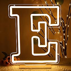 ATTNEON Letter E Neon Sign,Letter Lights 26