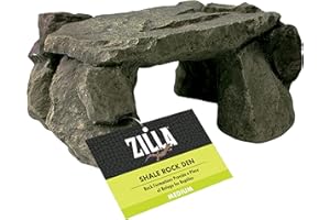 Zilla Pet Reptile Terrarium Shale Rock Den Décor, Basking Rock and Hide for Bearded Dragons and Other Reptiles, Medium