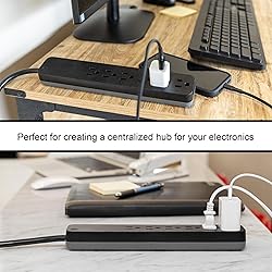 GE Pro 6-Outlet Surge Protector, 4 Ft Extension