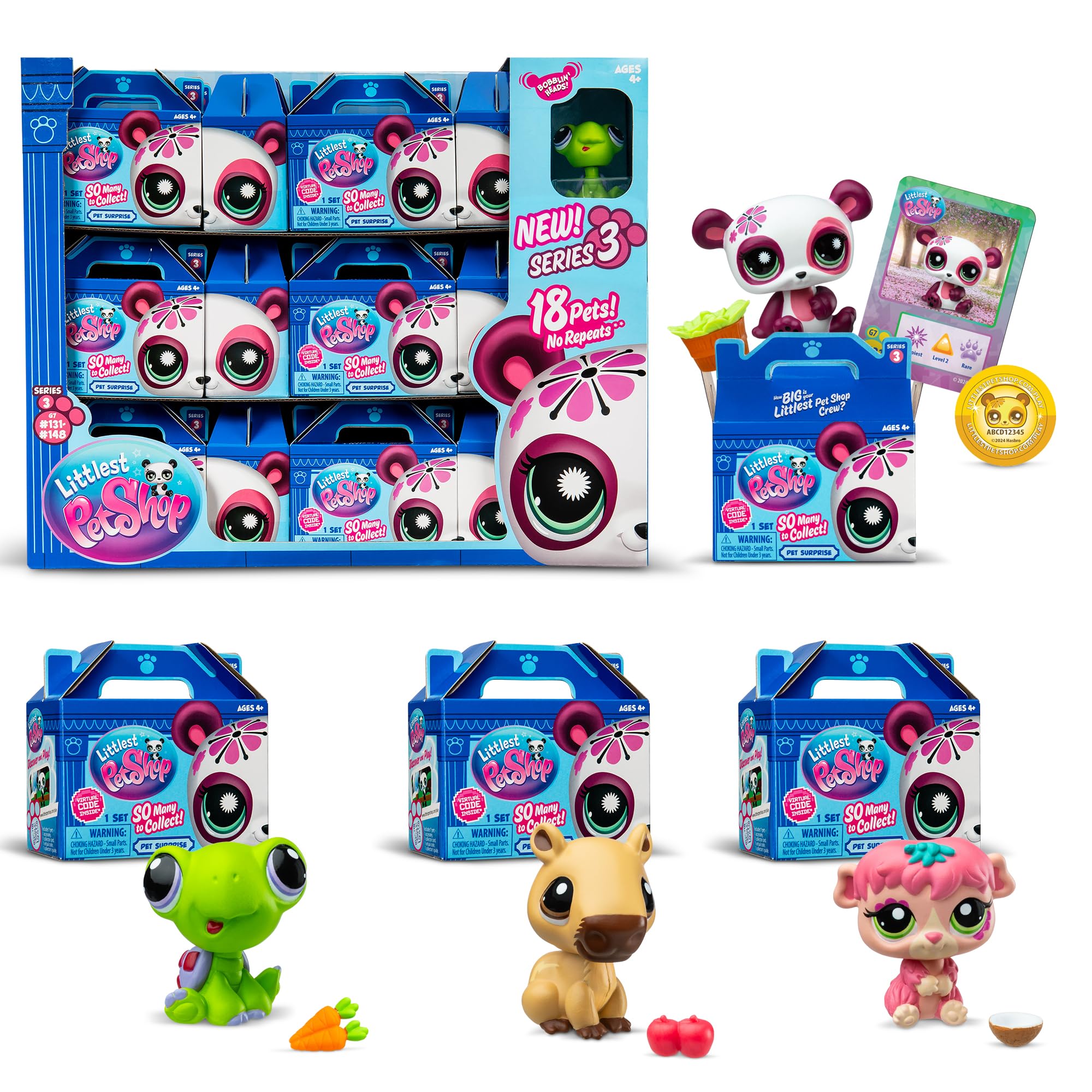 Photo 1 of **ONLY 8 BOXES/MISSING PARTS***Littlest Pet Shop - Pet Surprise Display - Series 3 18 Pets Collector Set + 1 Bonus Pet, Gen 7 Authentic LPS Bobble Head Toy Figure, Collectible Toy Animal, Ages 4+