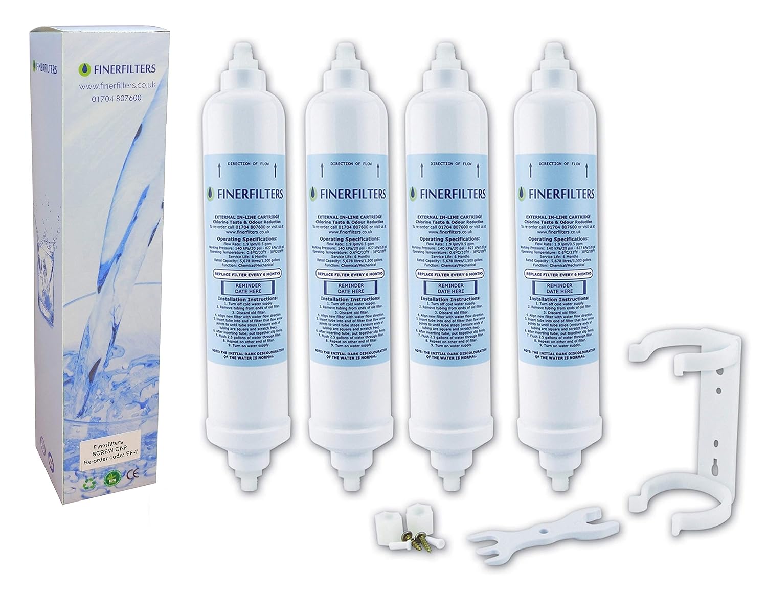 4 x Finerfilters Fridge Water Filter, Compatible with Samsung EF9603