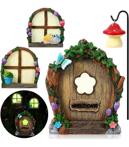 Maison Fée Résine Extérieur Kit De Maison De Fée, Kit De Jardin De Fées, Kit De Maison De Fée Miniature En Résine, Adorable Fée Jardin ＆ Chaise Pour Enfants Adultes, Maisons De