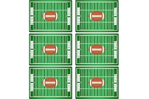 OBUSATT Football Placemats Set of 6 Sport Plastic Place Mats Rugby Sports Table Mats Touchdown Kitchen Placemats for Indoor Outdoor Sport Theme Party Dining Table Decoration