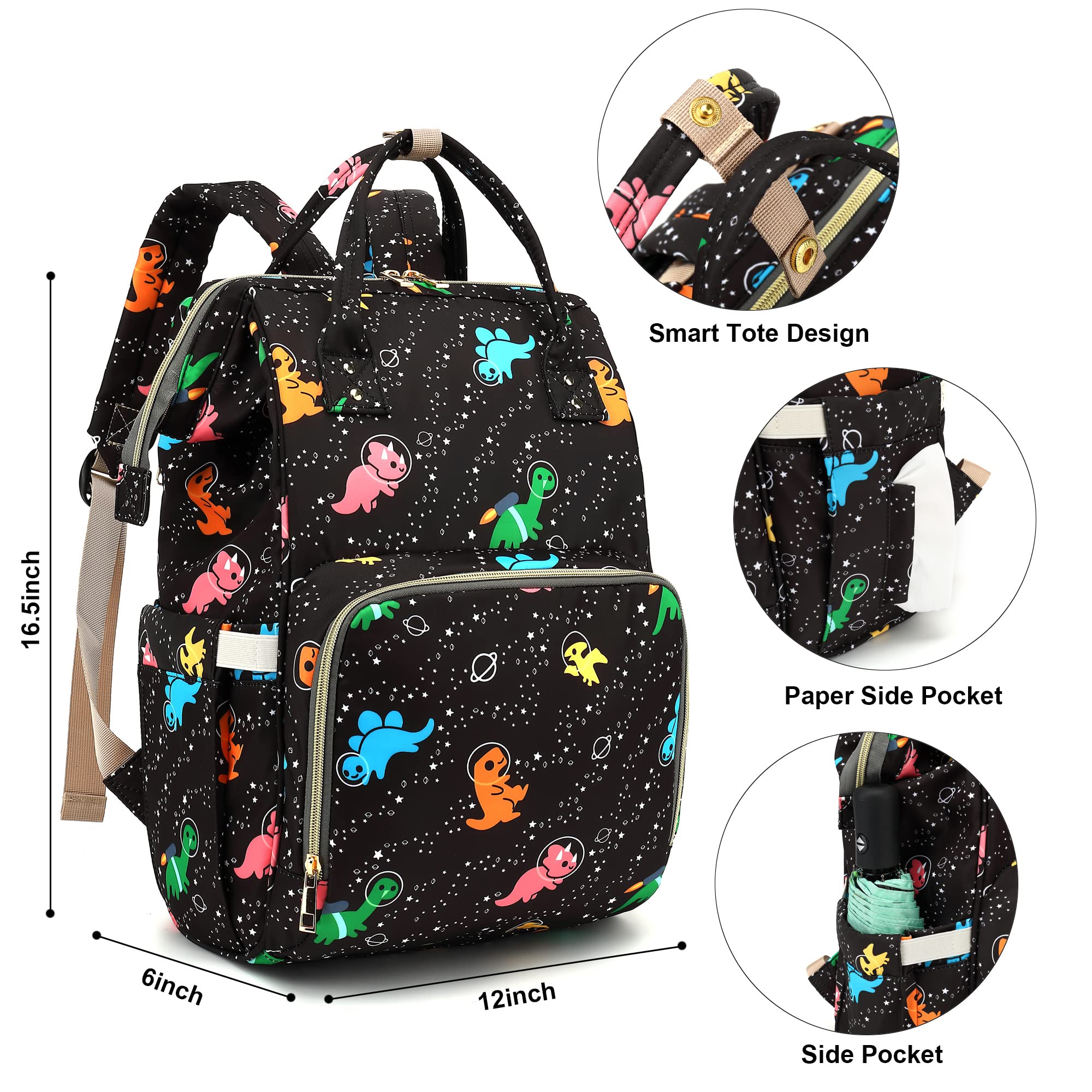Xunteny Baby Diaper Bag Backpack for Girls Boys, Waterproof Large Maternity Nappy Bags for Mom