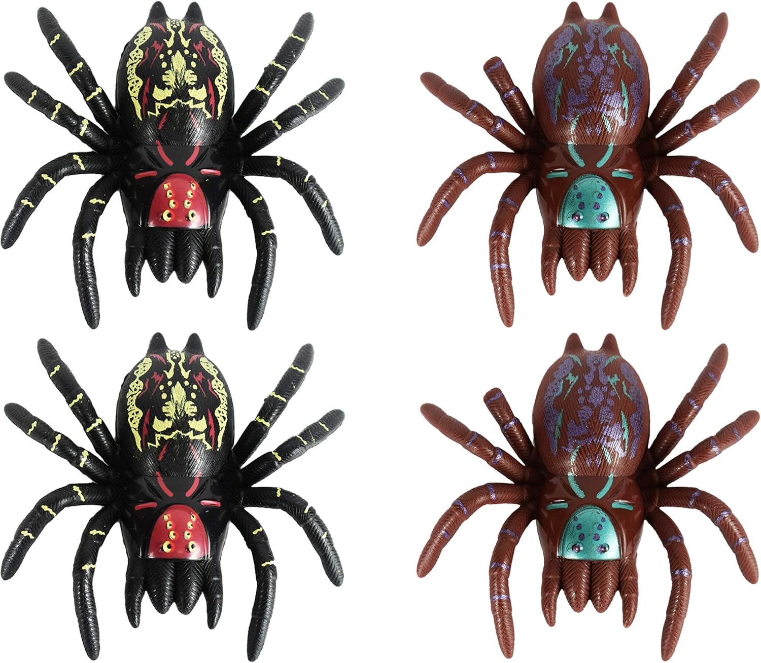 Set of 4 Spider Window Walkers! Will Crawl Down Any Glass or Glossy Wall! Tarantula's Perfect for Party Favors, Halloween Toys, and Halloween Decor! (4)