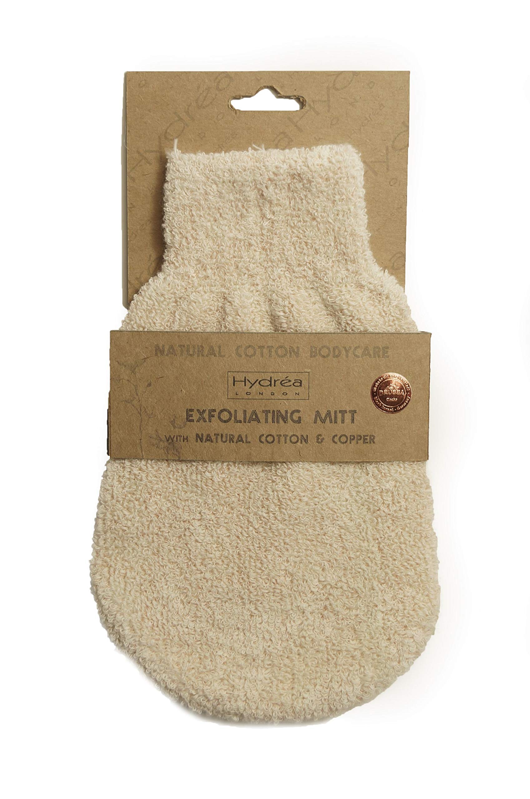 Hydréa London Elemental Beauty Exfoliating Cotton Bath/Shower Mitt With Real Copper
