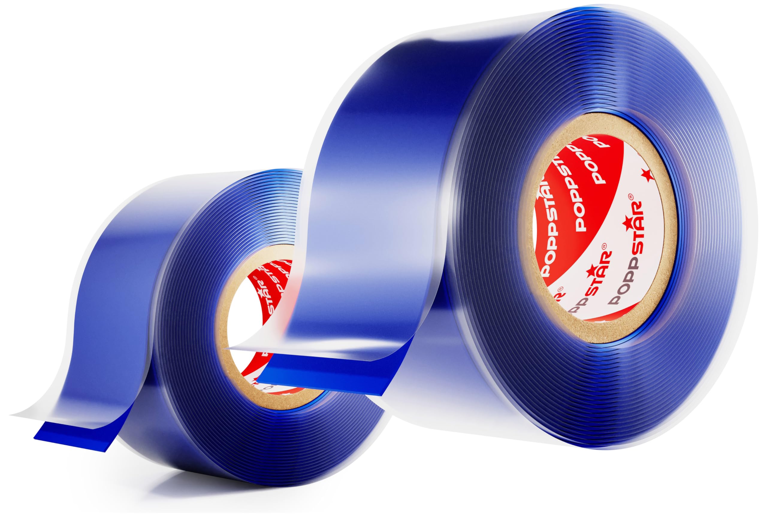 POPPSTAR Self-Fusing Silicone Band, Silicone Tape, 3m x 25mm, Sealing & Insulating Strip (water-tight, air-tight), blue, 2 Rolls