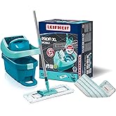 Floor Cleaning Profi XL Mop and Bucket Set, Turquoise, 42 cm Microfibre Mop | For Large Floors with 360&deg; Joint, Foot-Pedal Wringing System, Heavy Duty 8 L Bucket, Easy Moist or Wet Cleaning