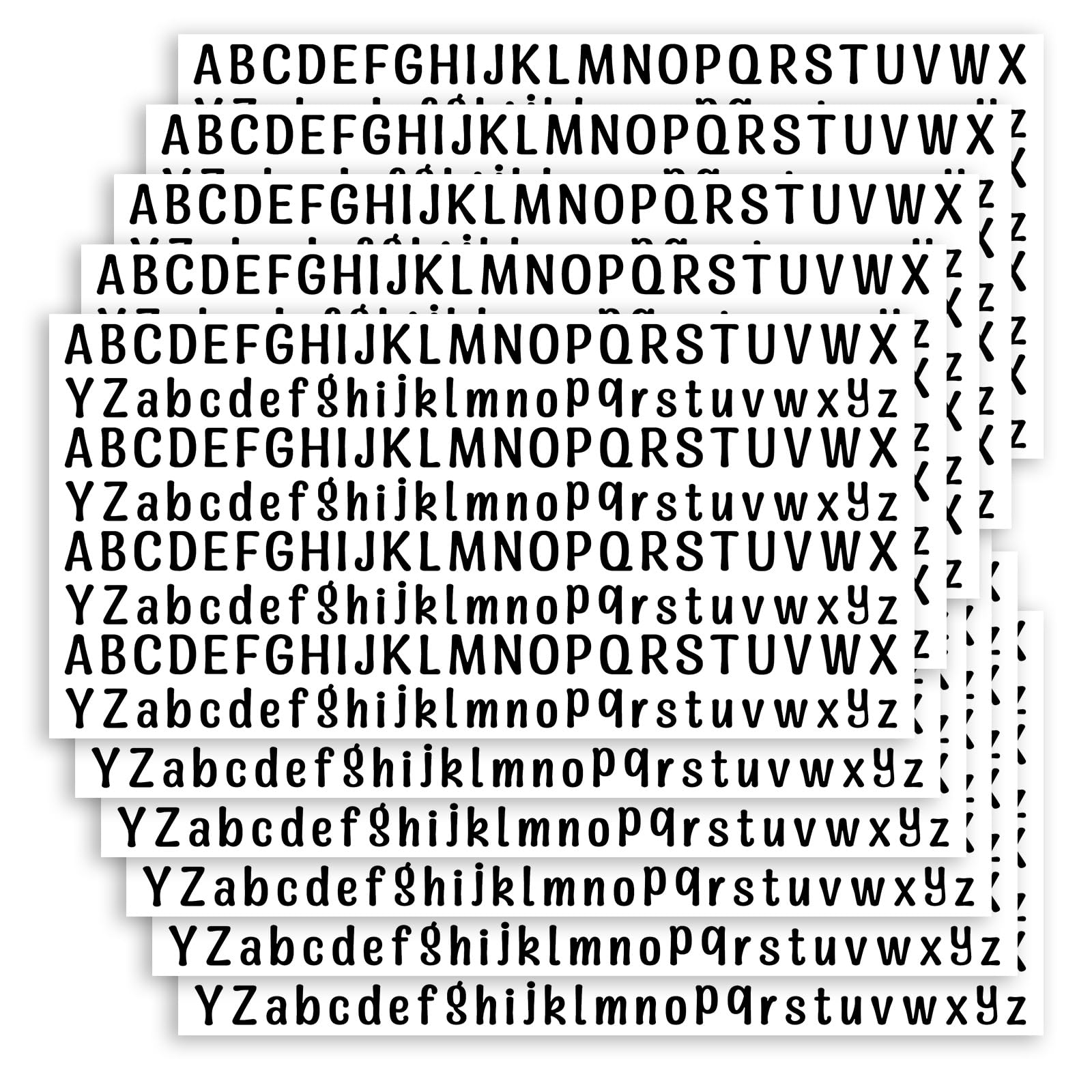 2080 Pcs Letters Stickers 0.5 Inch Black Alphabet