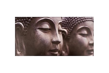 La Hacienda Outdoor Leinwandbild Buddha Köpfe UV & wasserabweisend