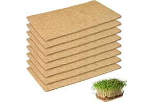 Emsiok 8PCS Hemp Microgreen Mats, 10" X 20" Jute Plant Hemp Fiber Grow Mat Hydroponic Growing Pads Microgreens Sprouting Mats Microgreens Growing Kit for 1020 Germination Trays Wheatgrass Sprouts