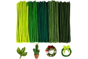 500 Gradient Green Pipe Cleaners, 8mm high-Density, 30cm Long, Used for DIY Art and Creative Crafts Decoration