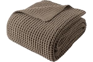 Bunnikins & Clover Knitted Waffle Throw Blanket 50x60 Inches, Camel Tan Throw Blanket for Couch, Tan Blanket Fluffy Cozy Knit