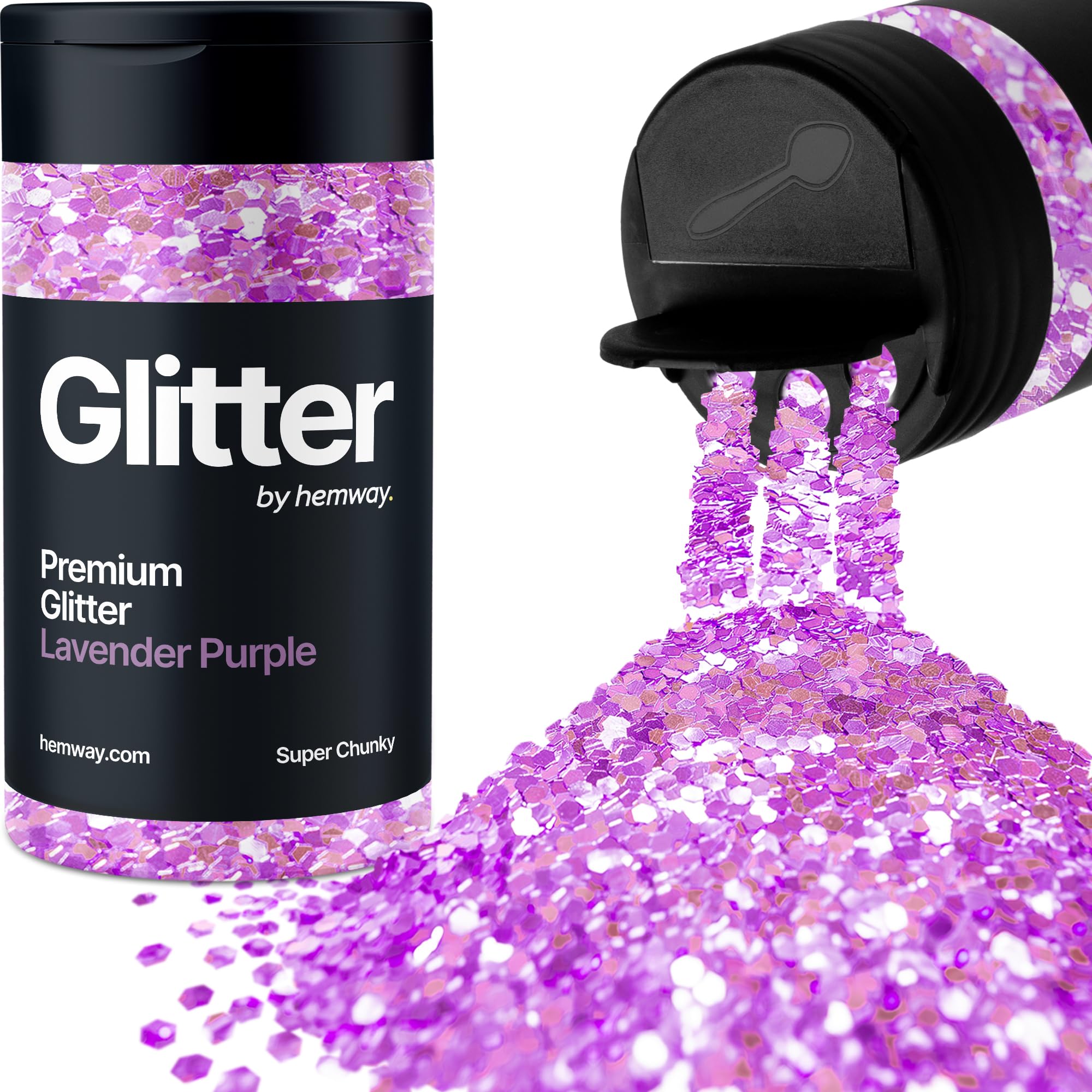 Lavender Purple Glitter Shaker, 130g Super Chunky Glitter, Crafts 1/8" Metallic Flake Lavender Purple Sequins, Resin & Epoxy Crafts, Decorating, Halloween, Christmas Nail, Face, Hemway — image 1