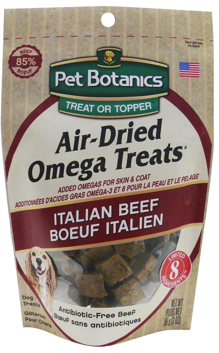 Pet Botanics Air-Dried Omega Dog Treats - Italian Beef, 3 oz