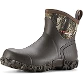 HISEA Men's Rubber Boots Ankle Rain Boots Waterproof Outdoor Mud Bootie for Lawn and Garden