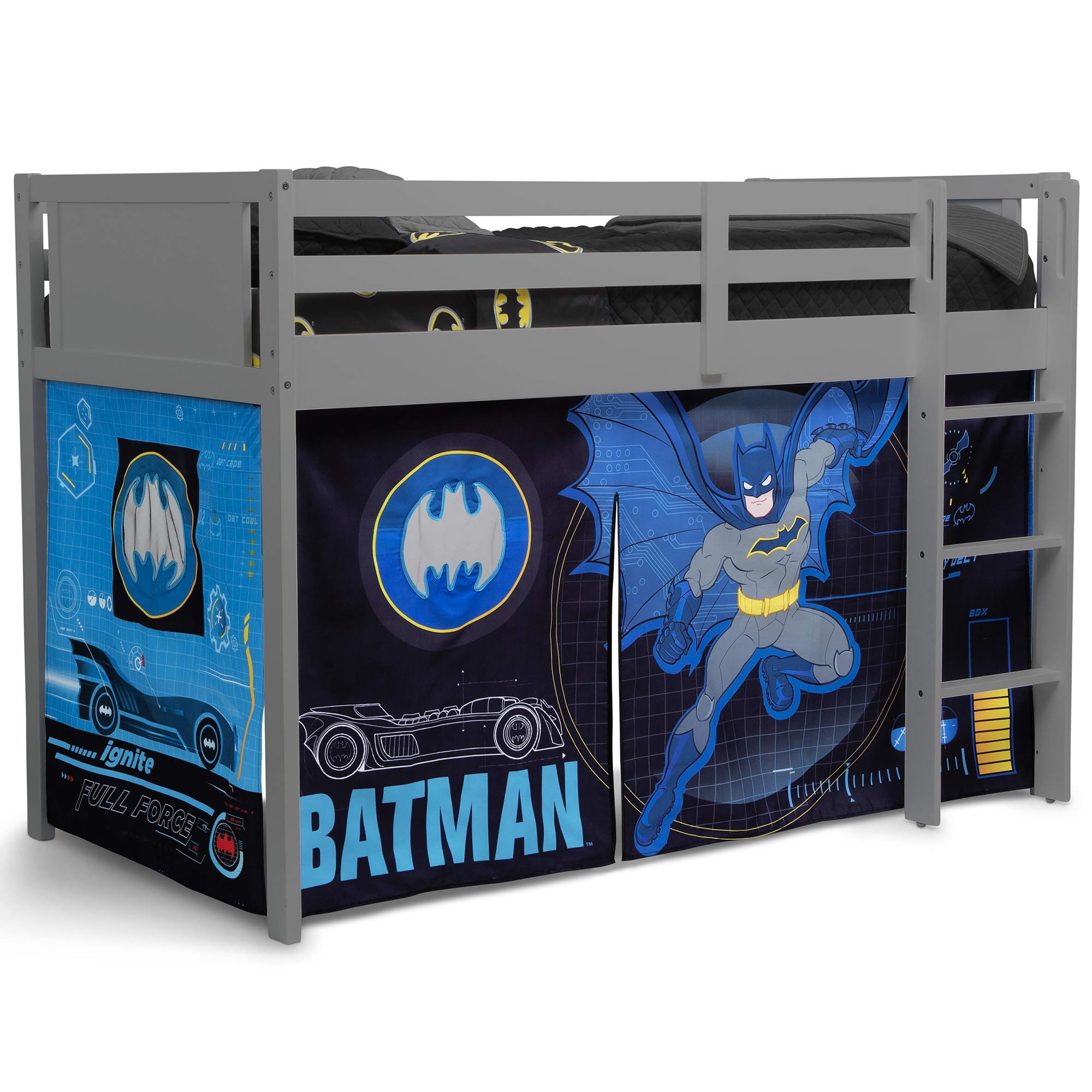 Batman Loft Bed Tent - Curtain Set for Low Twin Loft Bed (Bed Sold Separately) by Delta Children