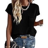KIRUNDO Spring Summer Short Sleeve Sweater for Women 2026 Casual Sweater Vest Cotton Knit Pullover Tank Tops Fashion Clothing