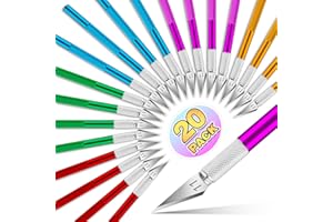 DIYSELF 20 Pack Exacto Knife, Exacto Knives Bulk, Craft Knife for Paper, Wood, Cardboard, Plastic, Stencil, Art, Clay, Hobby Knife with Exacto Knife Blades, Precision Knife