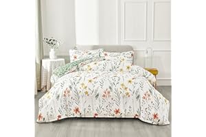OAITE Duvet Cover Set,100% Cotton Comforter Cover with Floral Pattern Duvet Cover Set,Soft Bedding Set Includes with 3 Piece (2 Pillow Shams,1 Duvet Cover)