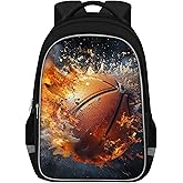 Fitvc School Backpack for Boys - Basketball Boys Backpack for Kids Children Elementary Middle School - 17 Inch Sport Bookbag Travel Back Pack for Ages 6-14