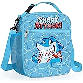 Clastyle Monster Insulated Kids Lunch Bag Large Thermal Cooler Bag for Boy Picnic School Lunch Box Tote,Blue Shark