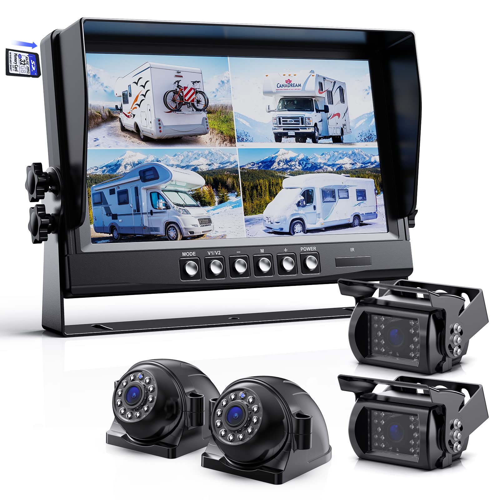 Mua eRapta 1080P Wired Backup Camera System Kit,9" HD DVR Monitor with