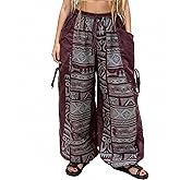 Siamrose Baggy Yoga Lounge Pants Harem Trousers Women Men with Adjustable Length 2 Big Pockets