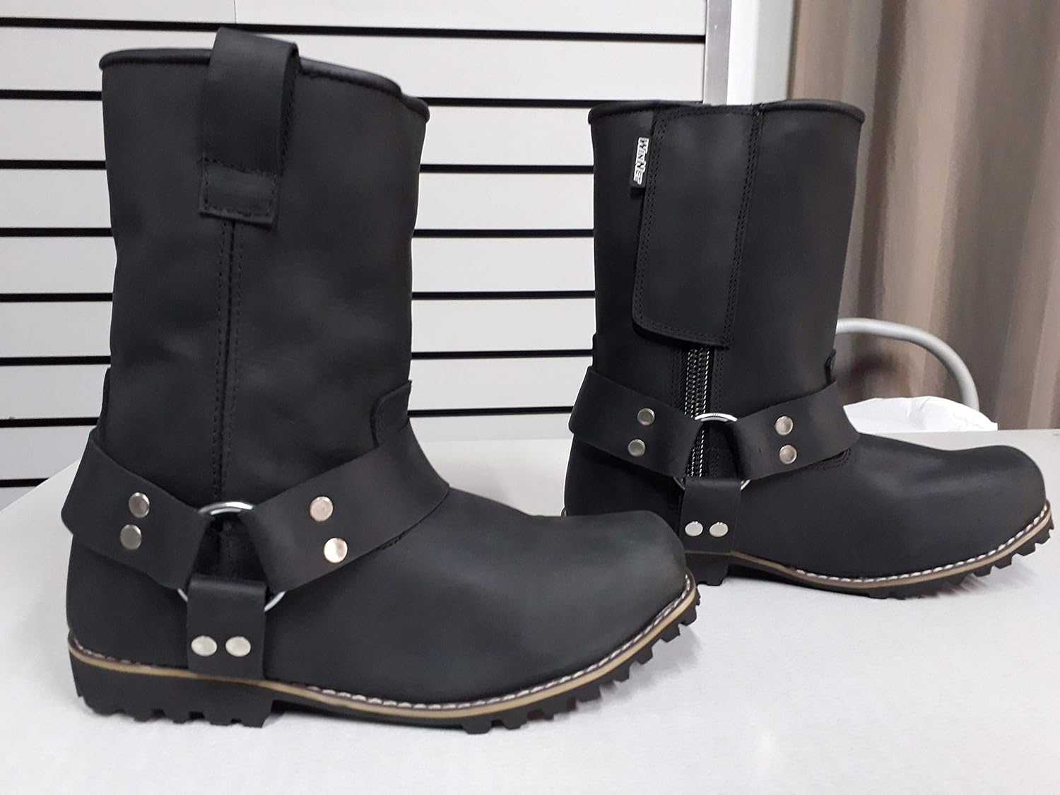 Stivali Da Moto In Pelle Per Uomo - Scarpe Corte Alla Caviglia Con Cerniera Laterale - Made In Italy - Foto 6