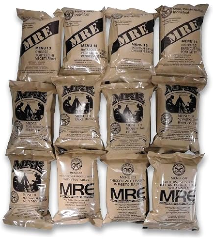 Amazon.com: USA MRE Full CASE of 12 Case A (Menus 1-12) : Sports