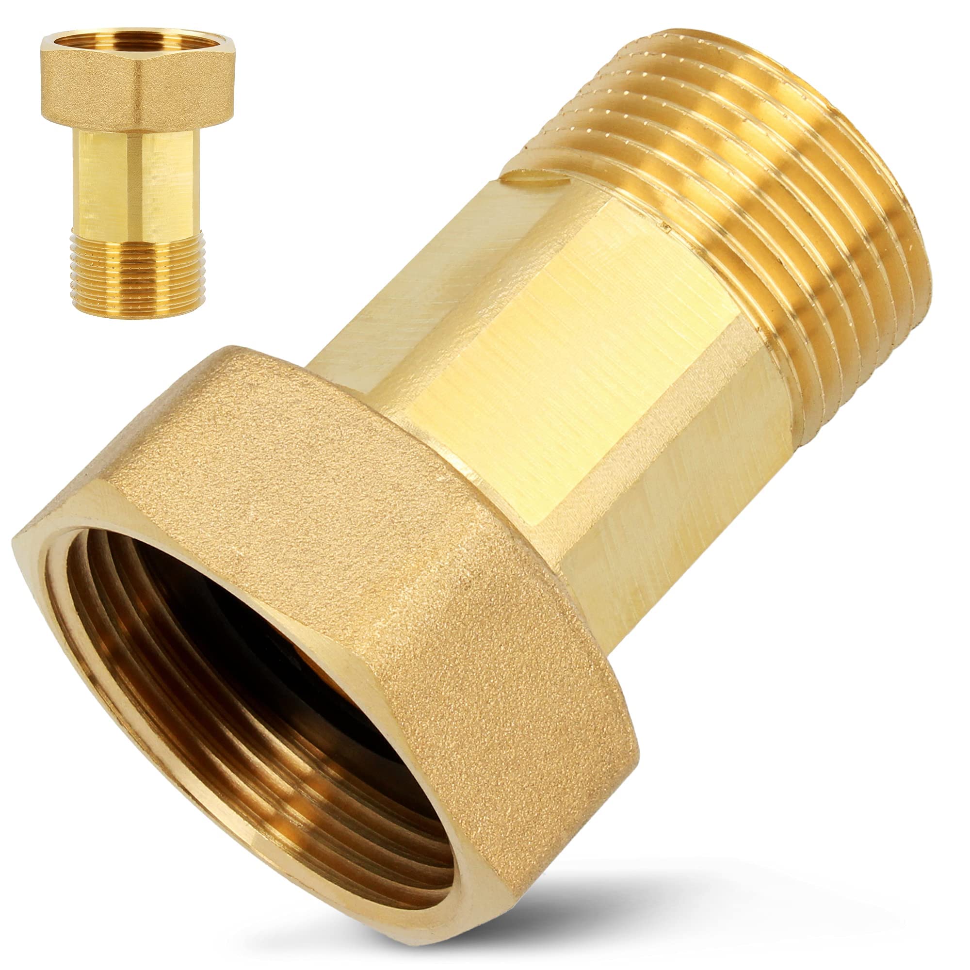 Diamond® Water Meter Fittings Diameter 3/4 Inch Union Nut Female x 1/2 Inch Male Thread Brass Connection Screw with Sealing Ring Oring Pipe Fitting Fitting Hex