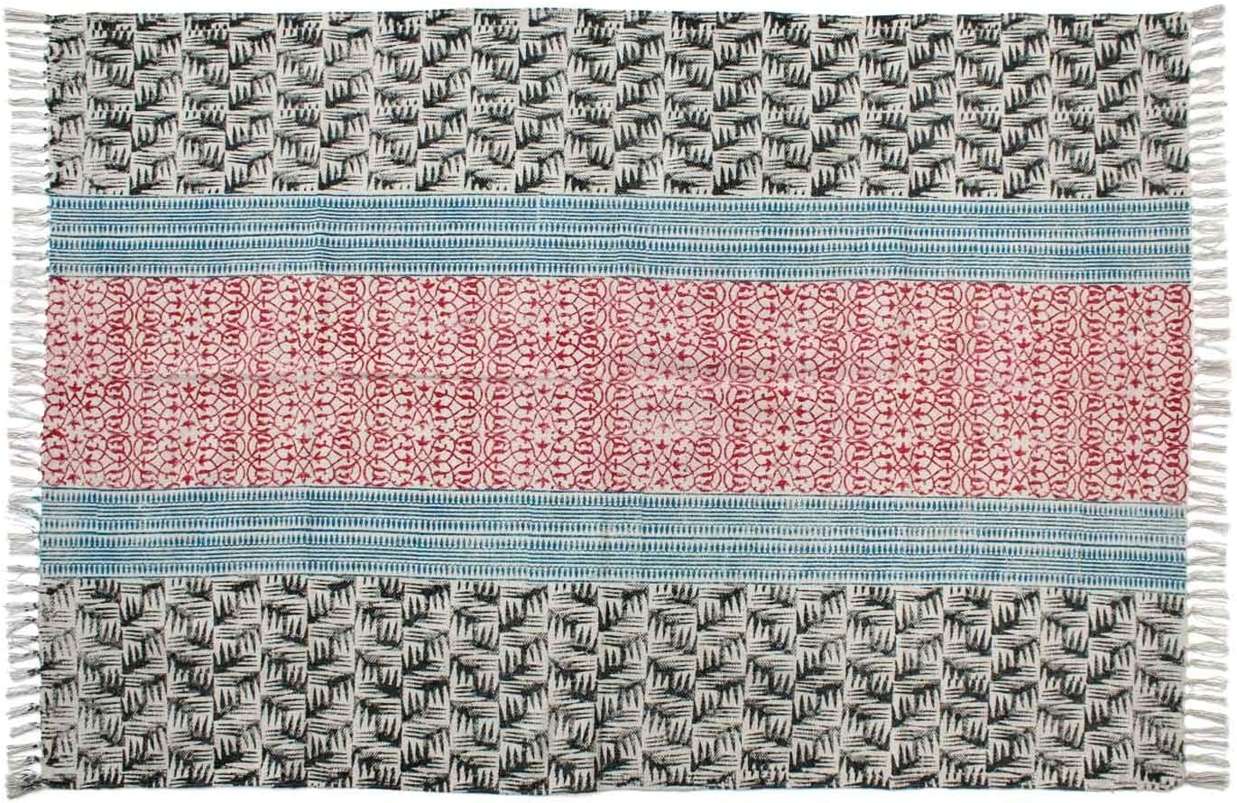 iinfinize Handloom Carpet Rug Hand Block Print Dari Cotton Area Meditation Mat Designer Floor Mat Reversible Throw Kaleen Home Decor Runner