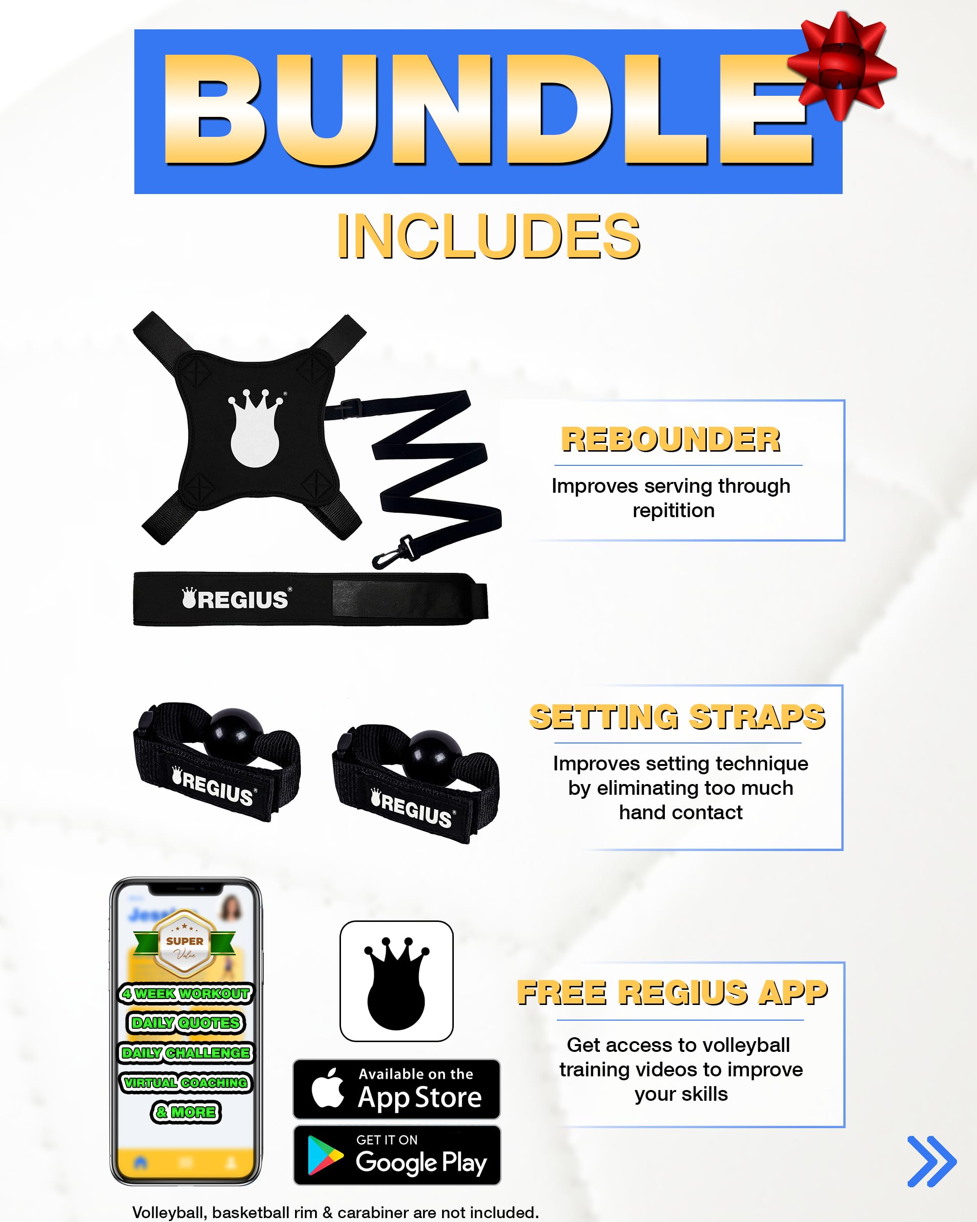 Regius Volleyball Training Equipment 3.0 Premium Solo Trainer, Perfect