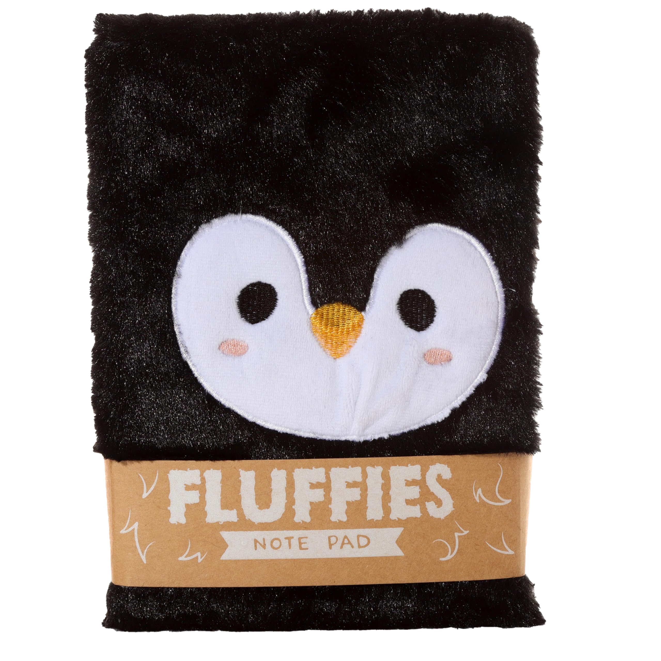 Puckator Adoramals Penguin Fluffies Plush A5 Notebook - School Teacher Student Homework Study Planner Notepad - Collage University Essentials Journals Planners - Jotter Uni Gifts Stationery Supplies