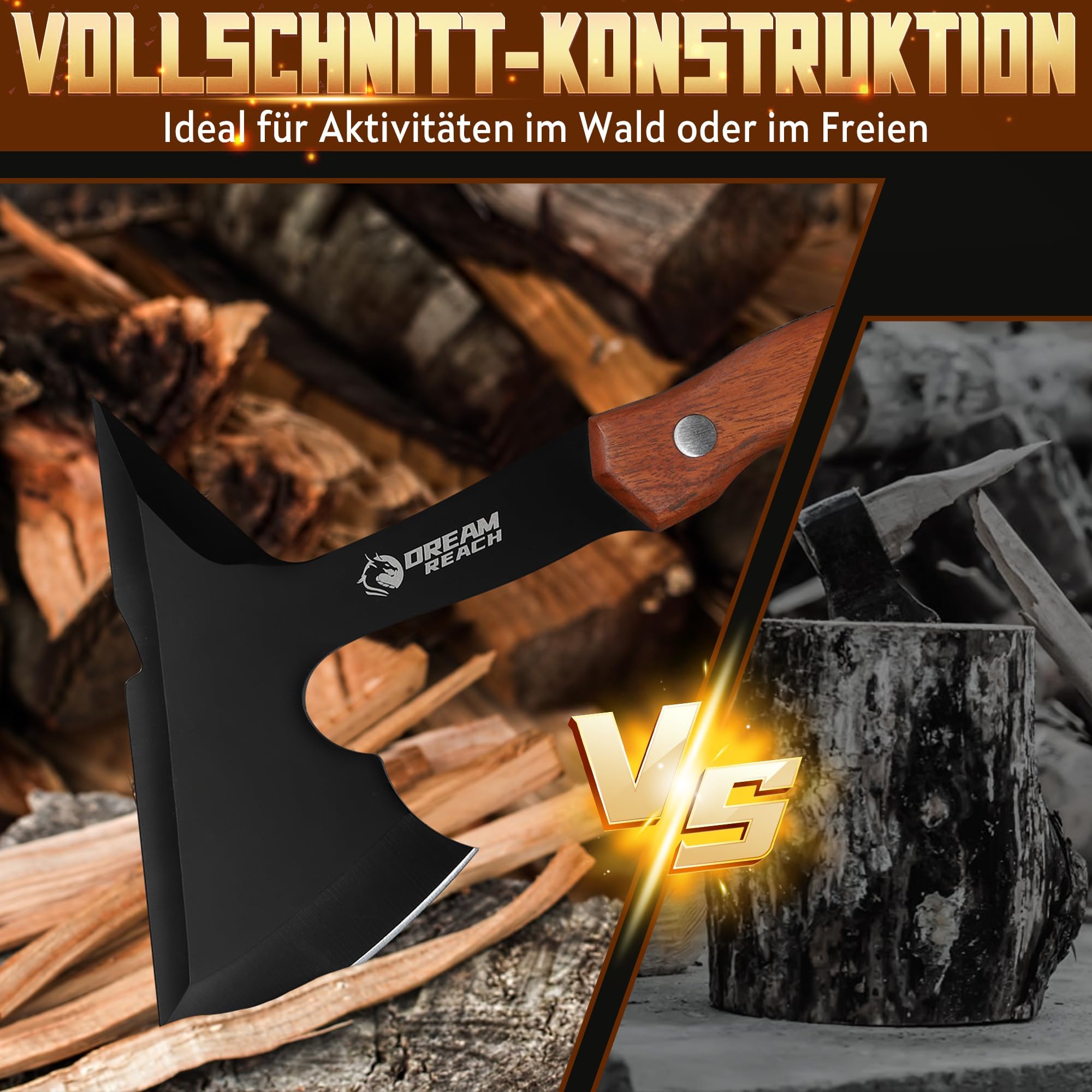 Dream Reach 3PCS Axt Beil Set Outdoor Survival Camping Wikinger Axt für Garten Männer Geschenke 5