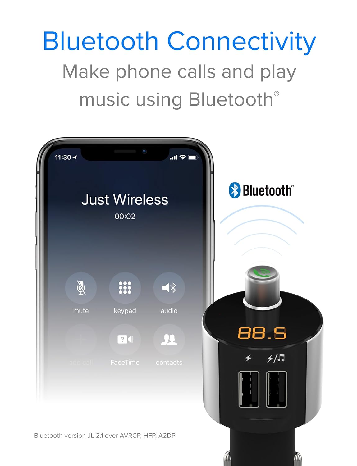 Just Wireless Fm Transmitter And Car Charger Black Instructions
