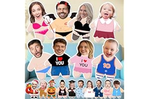 Custom Face Pillow Personalized Photo Throw with Picture,Customized Pet Face Shaped Plush Doll Funny Birthday Valentines Whit