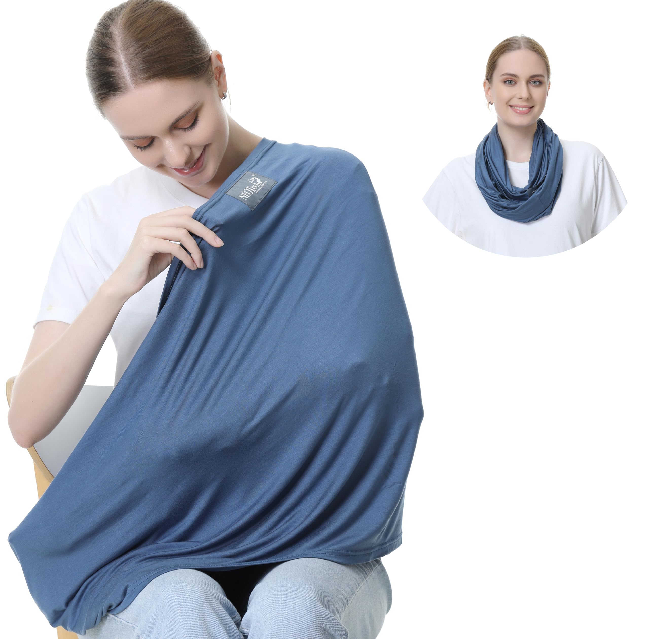 Neotech Care NeoTech care Baby Nursing Cover Breastfeeding Scarf - Soft Fabric - Blue