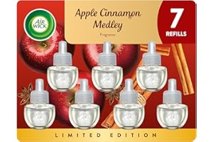 Air Wick Plug In Scented Oil Refill,Fall Scent, Fall Décor, Apple Cinnamon Medley, 7 ct