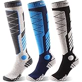 Supertrip 3 Pairs Merino Wool Ski Socks for Womens Mens, Thermal Winter Warm Knee High Socks for Skiing Snowboarding