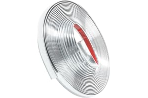 SCUARI 1/2 Inch Wide Chrome Tape,25FT Chrome Tape for Cars,Car Accessories Car Trim,Automotive Chromes Trim Molding,Auto Body Chromes Trims Strip,Universal Trims for Most Truck RV Door Window