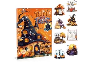 Dwpetzo Halloween Scrapbook Stickers for Scrapbooking Supplies, 20 Sheets Precut Vintage Transparent PET Pumpkin Cat Witchcraft Stickers Book for Journaling, Junk Journals, Collage, Cards