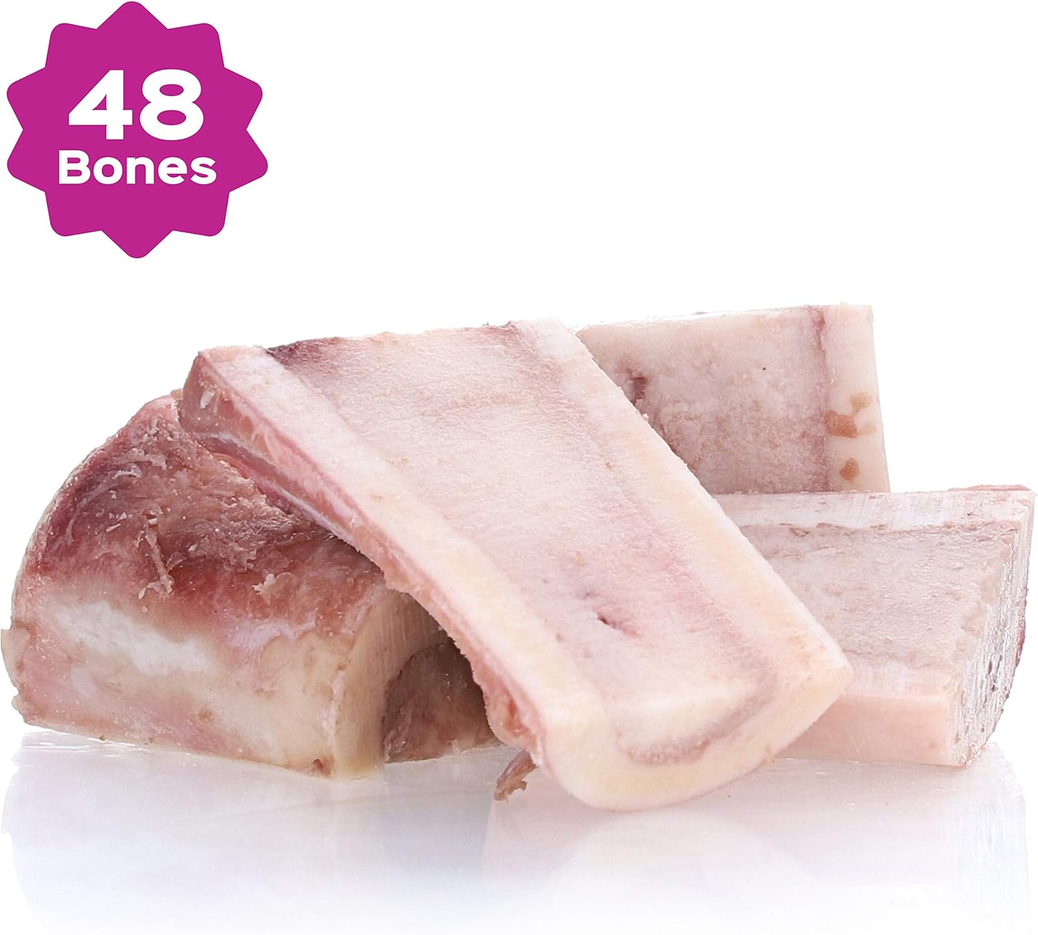 Raw Paws Split Frozen Raw Marrow Bones for Dogs - Made in USA Only - Human-Grade - Beef Marrow Bones for Small to Large Dogs - Natural Meaty Femur Bones for Dogs