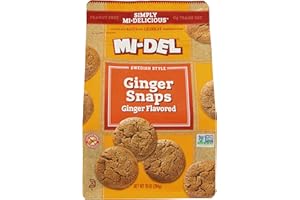 Mi-Del Cookies Ginger Flavored Snaps - Non GMO Certified, 0g Trans Fat Swedish Ginger Snaps Cookies Old Fashioned (Pack of 1)