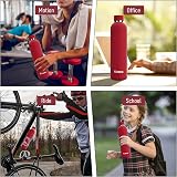 Exllena 1L Insulated Water Bottle with Clip Red Stainless Steel BPA Free view 6