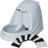 PetSafe Drinkwell Platinum Cat Water Fountain, Includes 12 Carbon Filters | 168 Oz Capacity, Falling Stream Encourages Drinking, Adjustable Flow, Top-Shelf Dishwasher Safe, 12 Filters Included