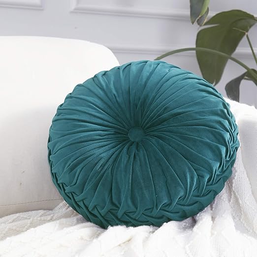 Amazon Com Cassiel Home 14 5 Pintuck Round Throw Pillow