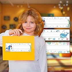 30 Name Tags for Classroom Cubbies, 3x9 in Ocean